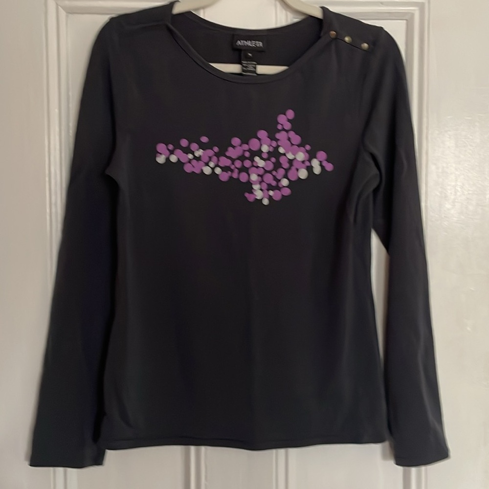 Athleta merino pullover with bubble pattern, size Medium